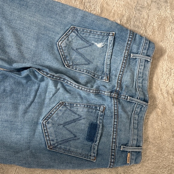 MOTHER Blue Distressed Flare Jeans - Picture 5 of 5